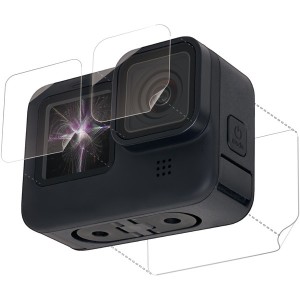 ELECOM AC-GP9BFLPAFFG GoPro HERO9 Black用 保護 ガラスフィルム 親水性 耐衝撃 指紋防止 光沢 ゴープロ9 硬度3H