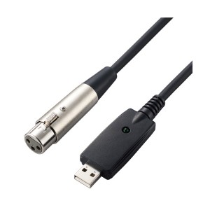 ELECOM DH-XLRU50BK [オーディオインターフェース マイクケーブル USB-XLR 5m 楽器用 黒] メーカー直送