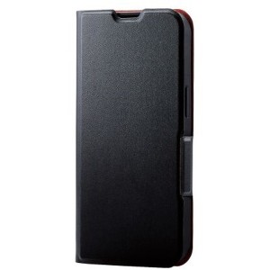 ELECOM PM-A21BPLFUBK iPhone13 ケース カバー 手帳 フラップ レザー 軽量 Ultra Slim 薄型 マグネット ブラック