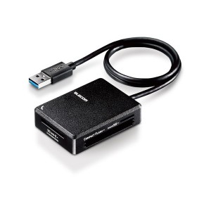 ELECOM MR3-C402BK ブラック カードリーダー USB3.0 超高速 (SD+microSD+MS+CF対応) ケーブル50cm付 USB-A メーカー直送