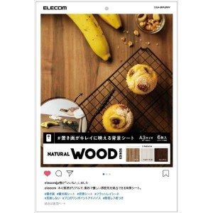 ELECOM DGA-BPA3NW NATURAL WOOD [撮影用背景シート A3サイズ 6枚入]