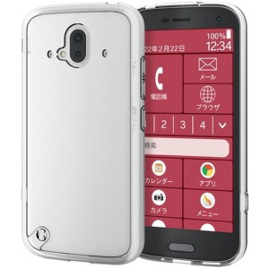 ELECOM PM-F213HVCKCR クリア らくらくスマホ F-52B ケース カバー ハイブリッドケース 耐衝撃 ストラップホール付 スリム