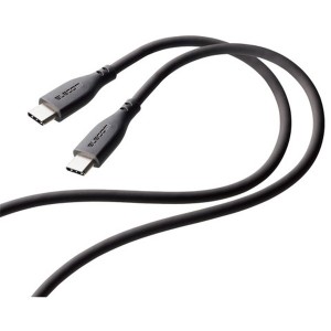 ELECOM MPA-CCSS10GY グレー USB-C to USB-C 充電ケーブル 1m PD対応 最大60W iPad Android各種 超急速 シリコン素材