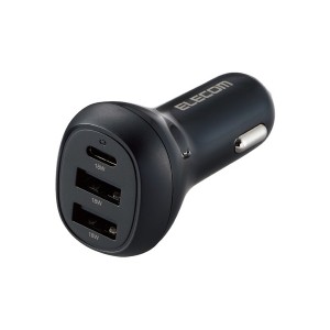 ELECOM MPA-CCPD06BK シガーソケット カーチャージャー 36W 3ポート USB Type-C ×1 USB A ×2 PD対応 ブラック メーカー直送