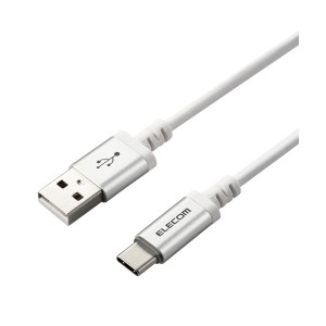 ELECOM MPA-ACT12WH タイプC ケーブル USB A to USB Type C タッチで光る LEDライト付き 1.2m Type-C ホワイト