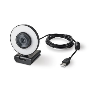 ELECOM UCAM-CX20ABBK ブラック WEBカメラ フルHD 1080P 200万画素 60FPS LEDライト搭載 マイク内蔵 メーカー直送
