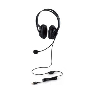 ELECOM HS-HP02SUBK ブラック [両耳大型USB有線ヘッドセット] メーカー直送