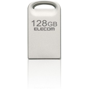 ELECOM MF-SU3A128GSV シルバー USBメモリ 128GB USB3.2(Gen1)/3.1(Gen1)/3.0/2.0 USB A 超小型 読込最大200MB/s メーカー直送