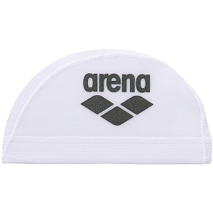 ARENA アリーナ アリーナロゴメッシュキャップ 水泳帽 スイムキャップ ホワイト ブラック M ARN6414 WBK M