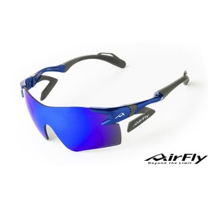 AirFly エアフライ AF301C5WV スポーツサングラス (ブルー) ノーズパットレス サングラス スポーツ トレッキング ゴルフ ジゴスペック