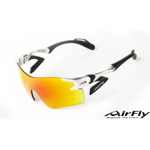 AirFly AF301C32WV スポーツサングラス (シルバー) ノーズパットレス サングラス スポーツ トレッキング ゴルフ ジゴスペック