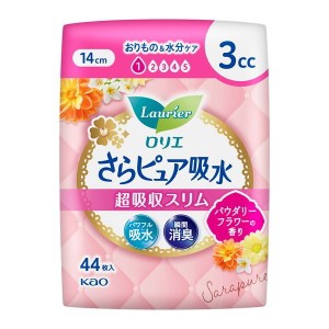 花王 ロリエさらピュア吸水超吸収スリム3ccフラワー44枚【あす着】