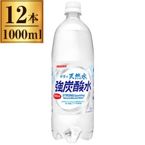 サンガリア 伊賀の天然水強炭酸水 1000ml PET ×12