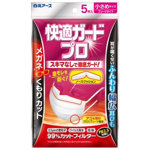 白元アース 快適ガードプロ プリーツタイプ 小さめサイズ 5枚入