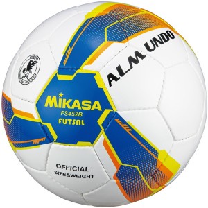 MIKASA ミカサ FS452B-BLY ALMUNDO フットサルボール 検定球 4号球 手縫い 一般・大学・高校・中学生用 ブルー/イエロー
