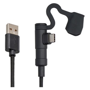 デイトナ D15609 充電ケーブル 20cm USB Type-A & Type-C Android対応 L字コネクター