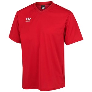 アンブロ サッカー ジュニア ゲームシャツ ワンポイント Mレッド 160 UAS6307J MRED 160