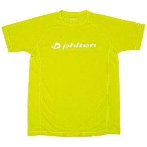 phiten RAKUシャツSPORTS 半袖 ロゴ入り Tシャツ ライム×ロゴ白 S JG357003