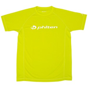 phiten RAKUシャツSPORTS 半袖 ロゴ入り Tシャツ ライム×ロゴ白 2XO JG357008