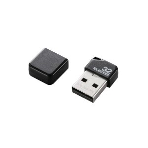 ELECOM MF-SU2B32GBK USBメモリ USB2.0 小型 キャップ付 32GB ブラック