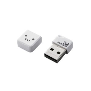 ELECOM MF-SU2B32GWHF USBメモリ USB2.0 小型 キャップ付 32GB ホワイト