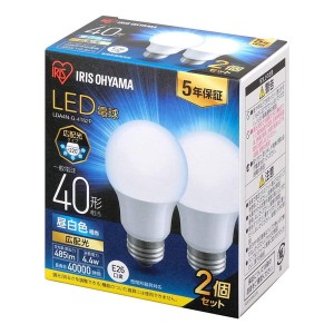 アイリスオーヤマ LDA4N-G-4T62P [LED電球 E26 広配光 40形相当 昼白色 2個セット]