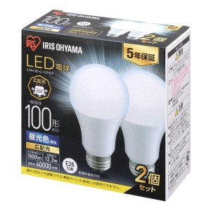 アイリスオーヤマ LDA12D-G-10T62P [LED電球 E26 広配光 100形相当 昼光色 2個セット]