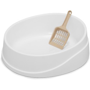 アイリスオーヤマ OCLP-390 [倒れにくいネコのトイレ オープンタイプ ホワイト/ベージュ]