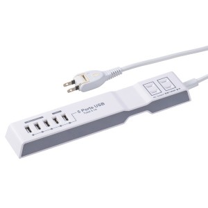 オーム電機 HS-T215UD3-W [電源タップ モバイル充電 AC2個口+USB5個口 1.5m]