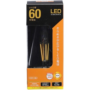 オーム電機 LDF5L C6/ST64 [LEDフィラメント電球(E26口金・60形相当・レトロ球・電球色)]