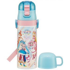 スケーター SKDC4 ひろがる プリキュア 子供用 ステンレス 2WAY水筒 直飲み470ml コップ飲み430ml 持ちやすい軽量タイプ【あす着】