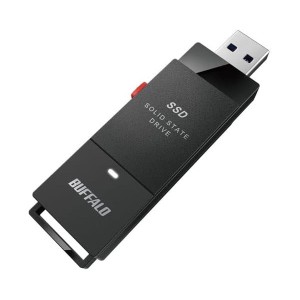 BUFFALO SSD-SCT500U3-BA PC対応 USB3.2(Gen2) TV録画 スティック型SSD 500GB ブラック Type-C付属