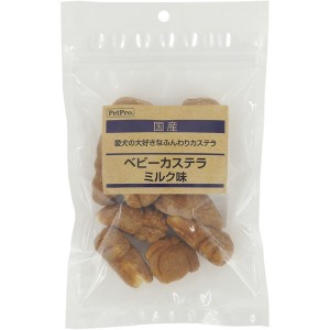 ペットプロ 国産おやつ ベビーカステラ ミルク味 70g