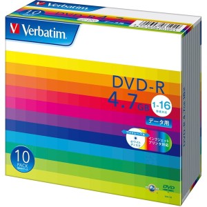 三菱化学メディア DHR47JP10V1 Verbatim [データ用16倍速対応DVD-R 10枚パック 4.7GB ホワイトプリンタブル]