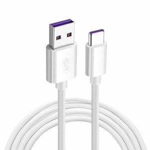 海外 充電ケーブル 超高速タイプ 3本セット type-C 5A 超急速充電 1ｍ USB 高品質 耐久性 長寿命 Huawei ファーウェイ ホワイト Type-C機