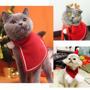 海外 ペットコスプレ クリスマス サンタ帽子 サンタマント トナカイ 犬コスプレ 猫コスプレ ペットグッズ コスチューム 衣装 小型犬 中型