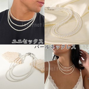 ネックレス メンズネックレス パールネックレス メンズアクセサリー ジュエリー 1連 長さが選べる 男性 シルバーアクセサリー メンズパー