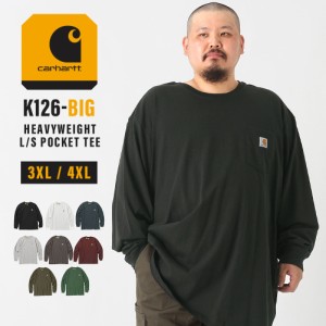 【送料無料】 カーハート Tシャツ メンズ 長袖 ヘビーウェイト クルーネック ポケット付き K126 3XL/4XL Carhartt / ロンT 4L 5L 大きい