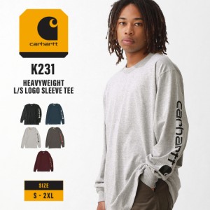 【送料無料】 カーハート Tシャツ 長袖 メンズ ヘビーウェイト クルーネック 袖ロゴ ロンT S-2XL K231 Carhartt / LL 2L XXL 3L 厚手 大