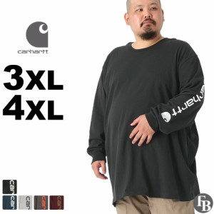 【送料無料】 [ビッグサイズ] カーハート Tシャツ 長袖 メンズ ヘビーウェイト クルーネック 袖ロゴ ロンT 3XL/4XL K231BIG Carhartt / 4