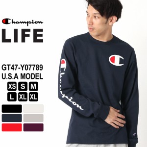 【送料無料】 Champion チャンピオン tシャツ メンズ 長袖 袖ロゴ ロンt メンズ ブランド 長袖tシャツ 大きいサイズ メンズ tシャツ Cham