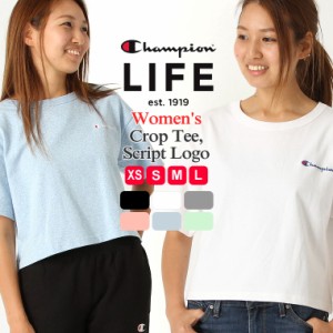 【送料無料】 チャンピオン ライフ Tシャツ 半袖 厚手 レディース 大きいサイズ USAモデル【メール便可】/ ブランド 半袖Tシャツ ロゴ ヘ