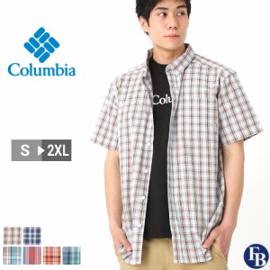 Columbia コロンビア シャツ メンズ チェック 半袖 ボタンダウンシャツ チェックシャツ 大きいサイズ (USAモデル)