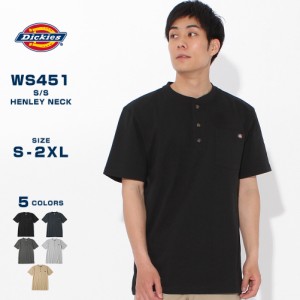 【送料無料】 Dickies ディッキーズ Tシャツ 半袖 メンズ ヘンリーネック 大きいサイズ WS451 ゆったり 大きめ 厚手 ヘビーウェイト 無地