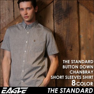 【送料無料】 シャツ 半袖 メンズ ボタンダウン シャンブレー 大きいサイズ 日本規格 ブランド EAGLE THE STANDARD【メール便可】/ イー