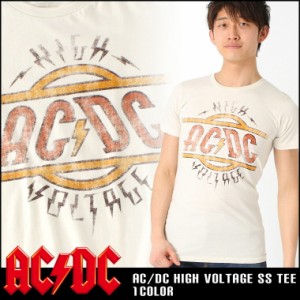 【送料無料】 AC DC ロックTシャツ 半袖 メンズ USAモデル【メール便可】/ 半袖Tシャツ バンドT ロゴT ミュージック