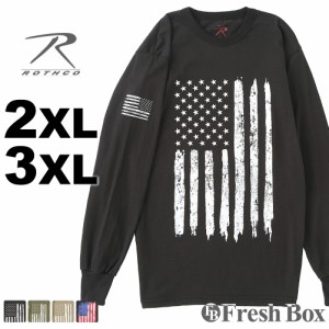 【送料無料】 ロスコ Tシャツ 長袖 ロンT プリント 2XL/3XL USAモデル ROTHCO / XXL 3L 4L 大きいサイズ ブランド 定番アイテム