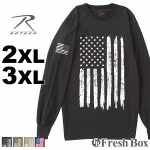ロスコ Tシャツ 長袖 ロンT プリント 2XL/3XL USAモデル ROTHCO / XXL 3L 4L 大きいサイズ ブランド 定番アイテム