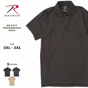 【送料無料】 [ビッグサイズ] ロスコ ポロシャツ 半袖 メンズ 2XL/3XL ラグラン リブ襟 USAモデル ROTHCO / XXL 3L 4L 大きいサイズ ブラ