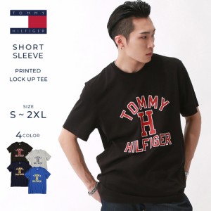 【送料無料】 トミーヒルフィガー TOMMY HILFIGER Tシャツ メンズ【メール便可】フロントロゴ カレッジ プリント 薄手 半袖Tシャツ ブラ